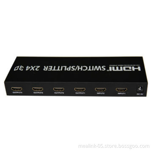 HDMI 2x4 Switcher, 2-in-4 Out for HDTV PS3 DVD 1080P with RemoteNew